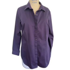 Coldwater Creek Purple No Iron Button Down Shirt Size XL